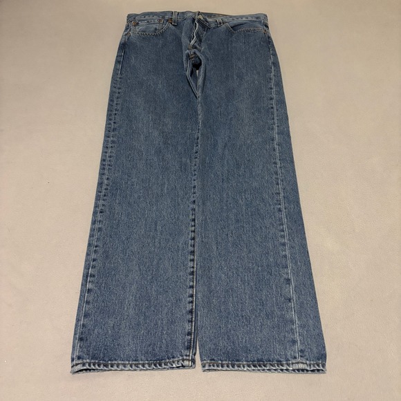 Levi's Other - Levis 501 Original Fit Jeans Mens 34x32 Medium Wash Blue Button Fly Denim